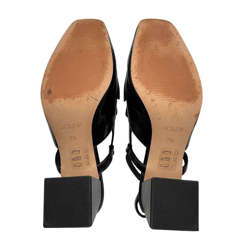 J.Crew Patent Black Layne Slingback Loafer Heels Size 7.5 - Picture 6 of 6